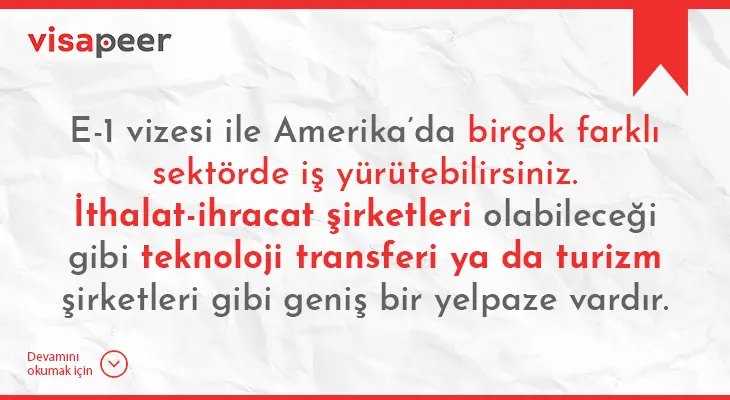 amerika ticaret vizesi için uygun işler