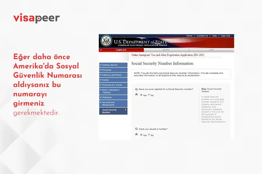 green card başvuru formu sosyal güvenlik numarası
