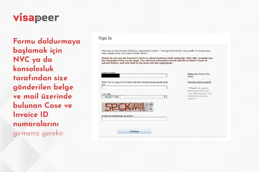 Green Card başvuru formu ds260 giriş Türkçe